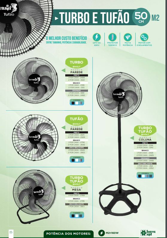 Ventilador de Coluna Turbo TufÃ£o 50cm M1