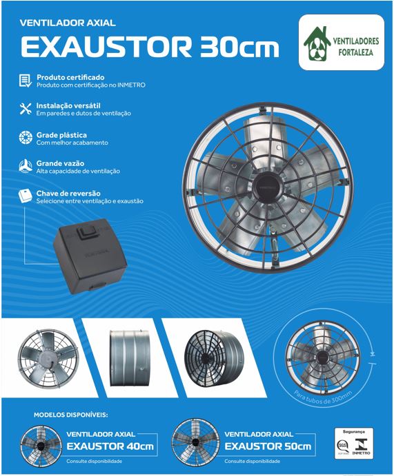 VENTILADOR AXIAL EXAUSTOR IND30CM 220V PREMIUM